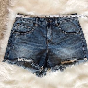 BDG Midrise/ High Waisted Distressed Jean Shorts